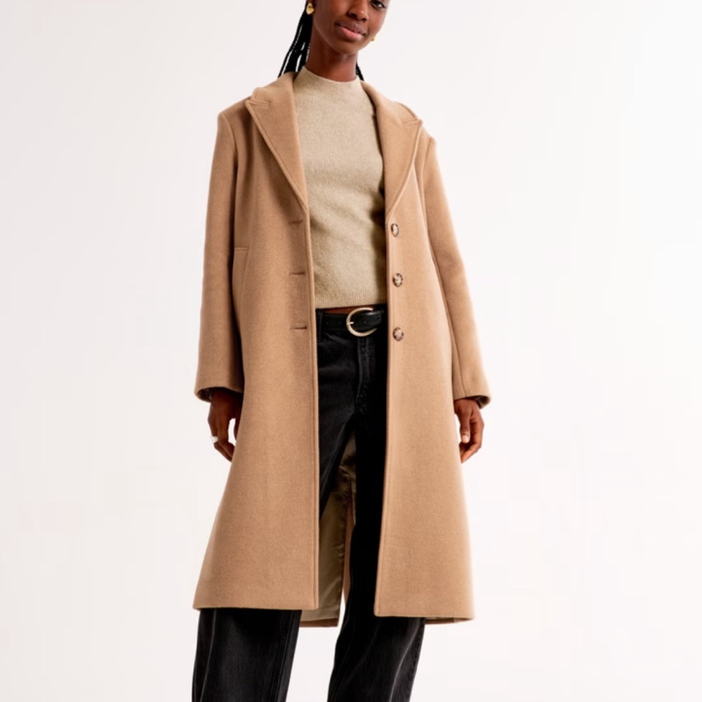 Abercrombie & Fitch Camel Wool Coat
